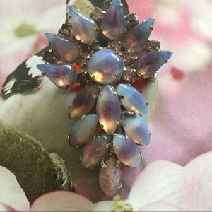Rare Givre Moonstone Vintage Brooch